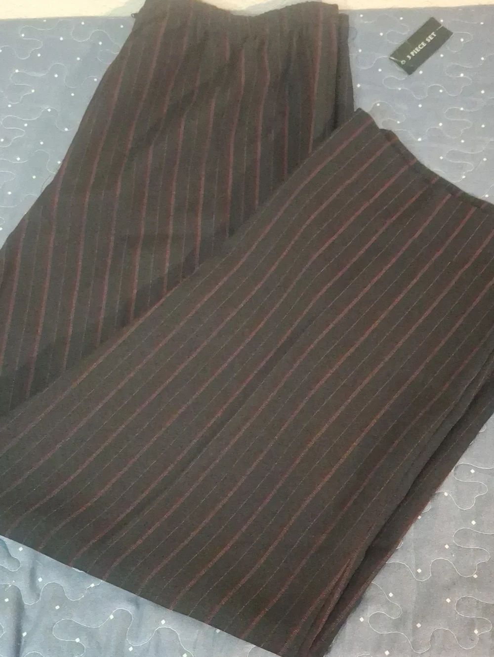 Kim Rogers Classic Pinstripe Wide-Leg Dress Trousers size 14P